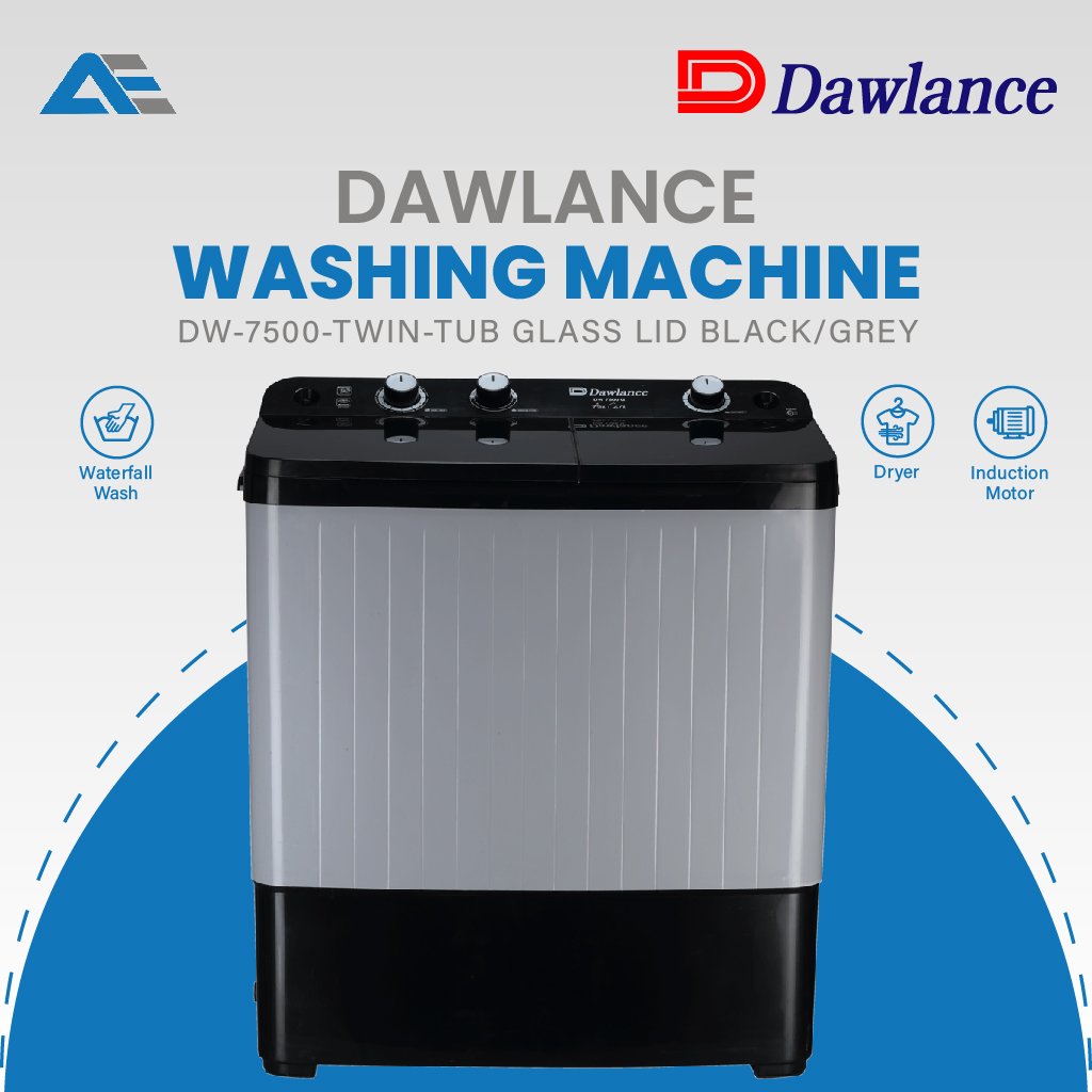 dawlance-washing-machine-dw-7500-twin-tub-glass-lid-black-grey