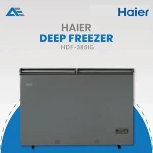 Haier HDF-385 IG inverter deep freezer in metallic grey finish