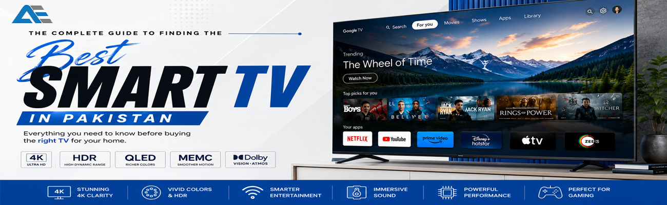 4K smart TV mounted in a Pakistani living room