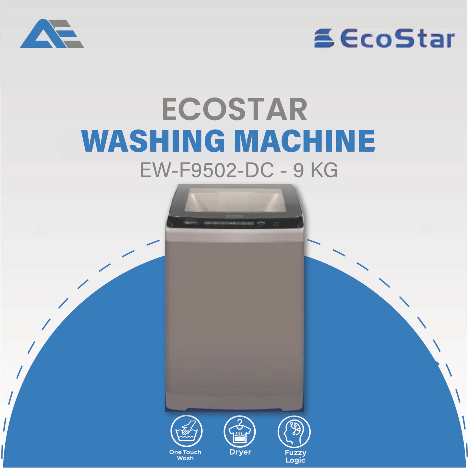 Ecostar Washing Machine EW-F9502-DC - 9 KG