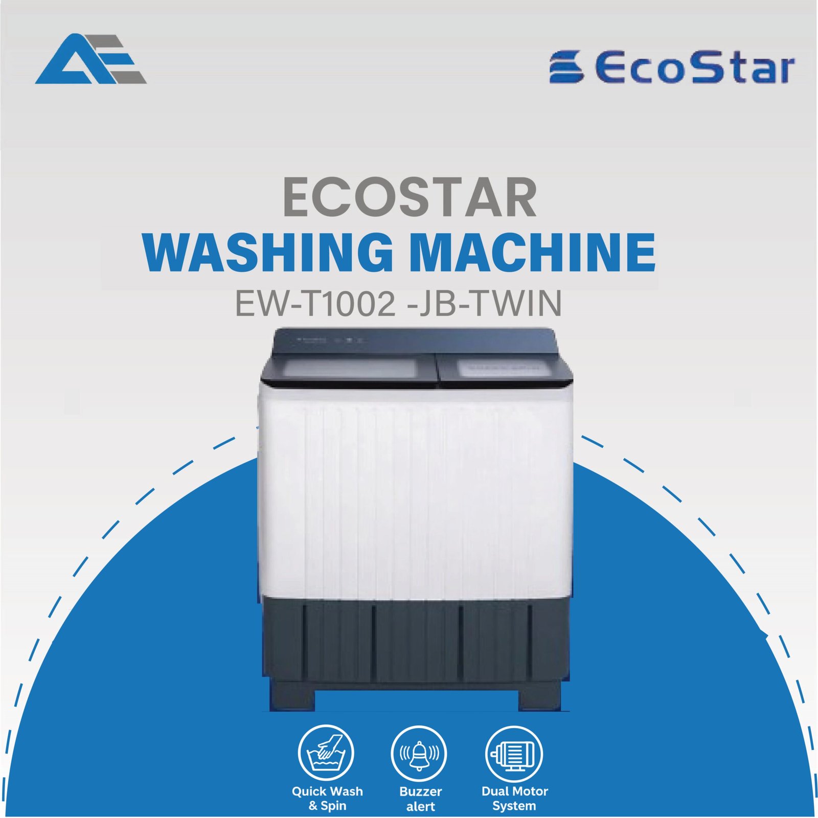 Ecostar Wasshing Machine EW-T1002 -JB-TWIN