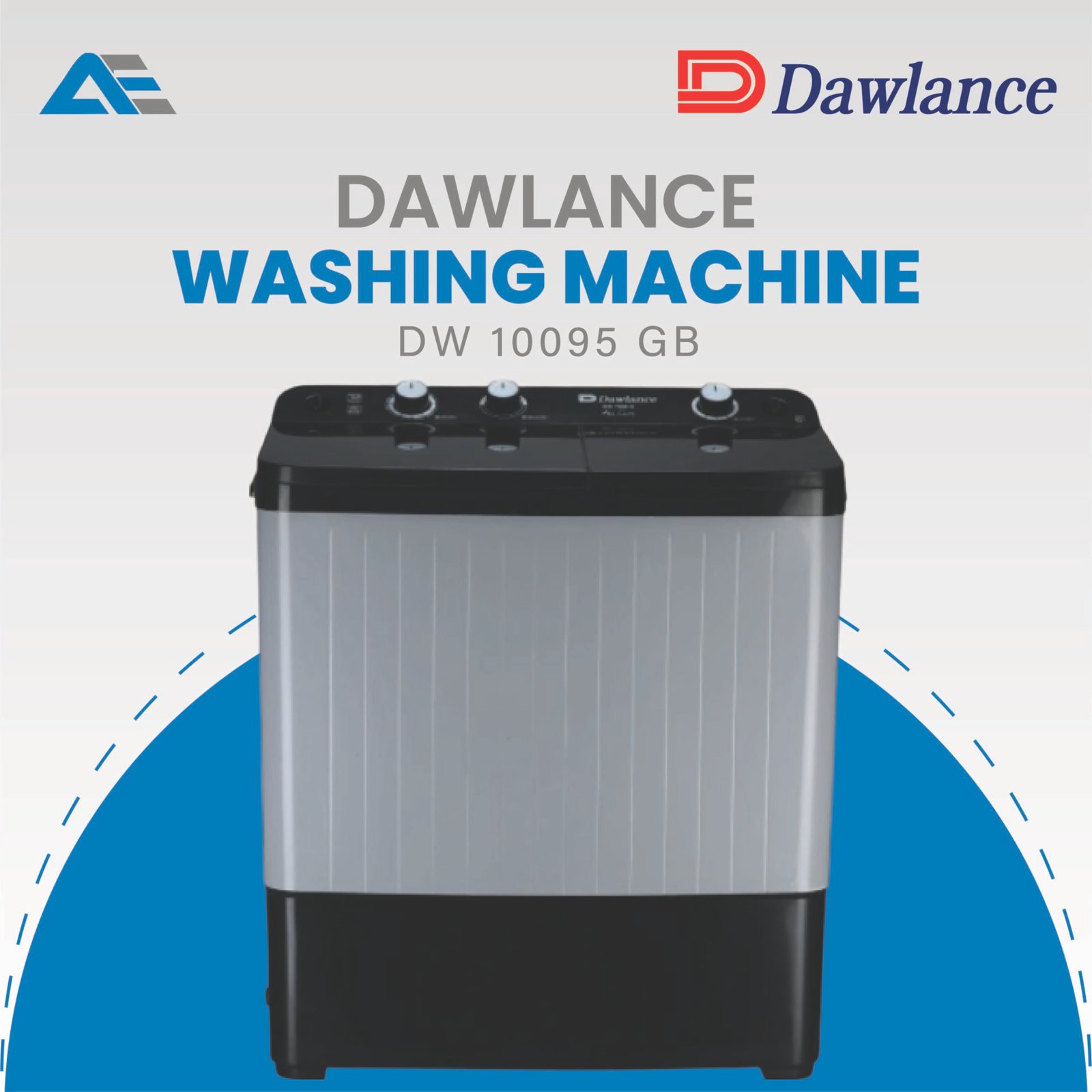 Dawlance DW 10095 GB twin tub washer with black lid – Ahsan Electronics
