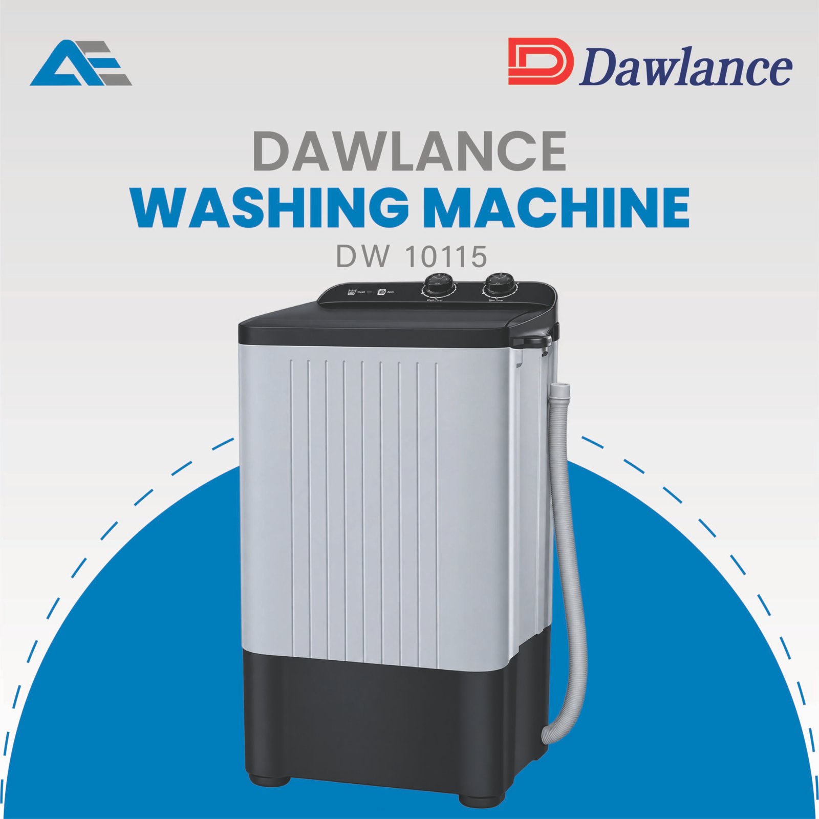 Dawlance DW 10115 washer with black opaque lid – Ahsan Electronics
