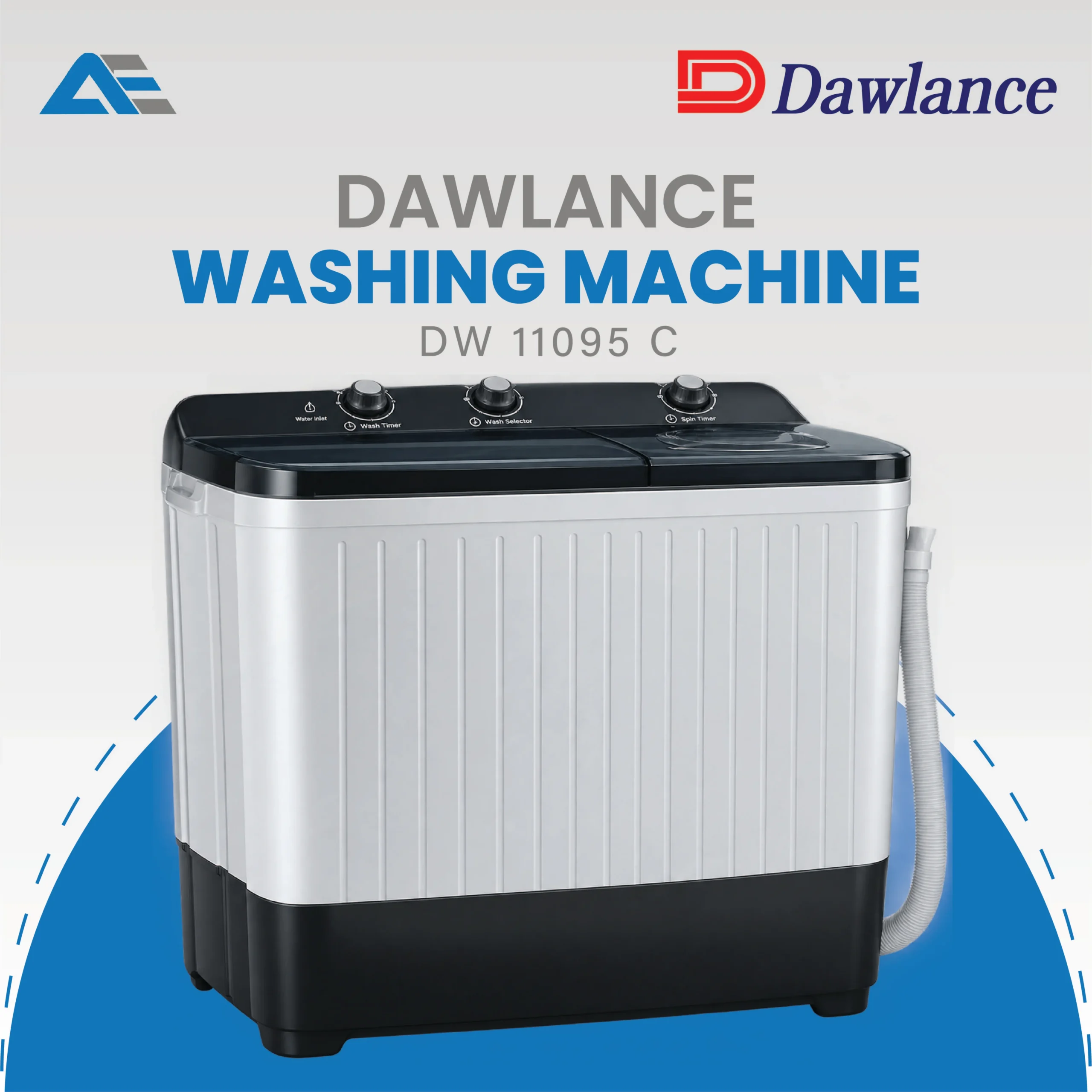 Dawlance Washing Machine DW 11095 C Twin Tub (Clear Lid)