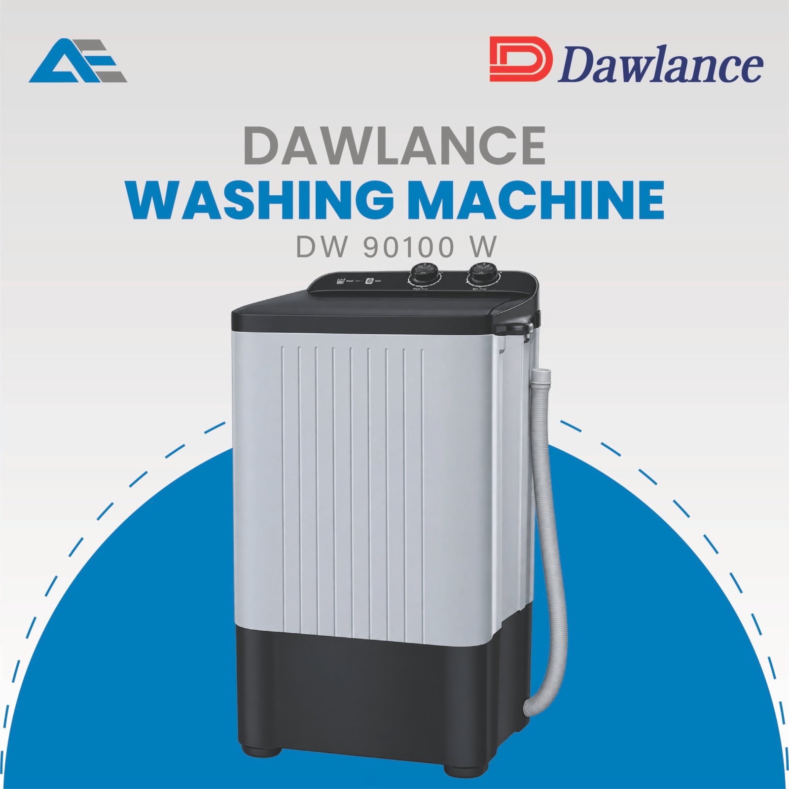 Dawlance DW 90100 washer with black opaque lid – Ahsan Electronics