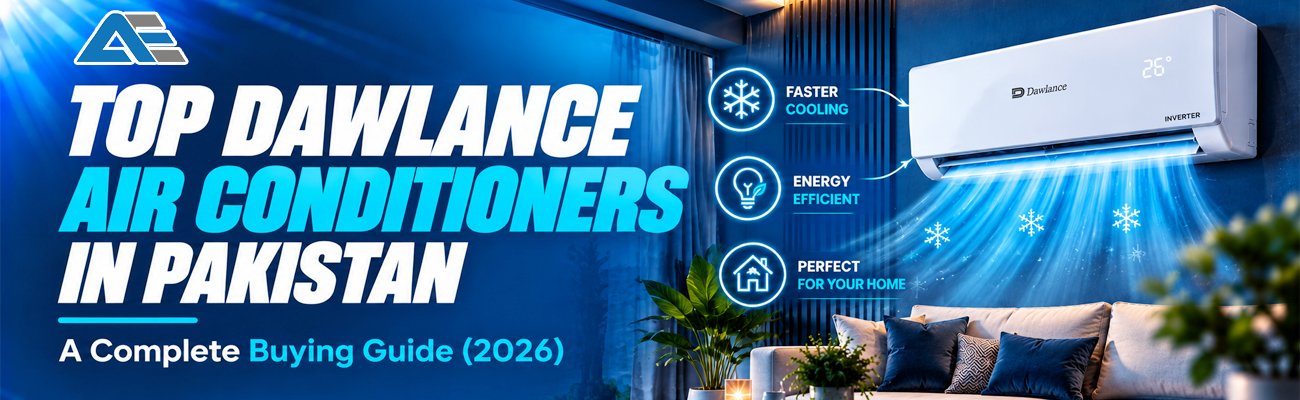 Dawlance inverter AC in a modern Pakistani living room; Dawlance 1 ton AC sizing guide for home cooling
