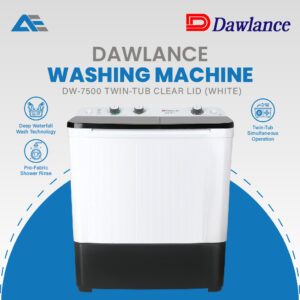 Dawlance DW-7500 twin tub washing machine clear lid white